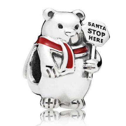 Шарм Рождественский белый медведь
