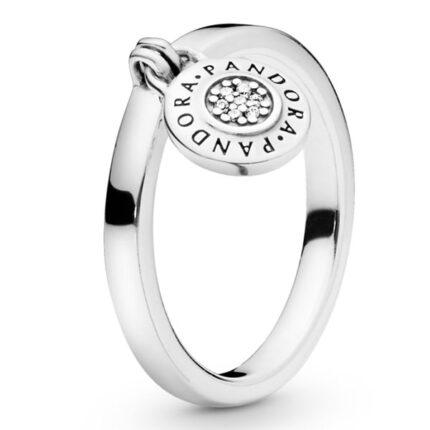 Кольцо из серебра с логотипом Pandora
